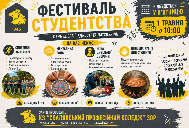 Фестиваль студентства у КЗ «Свалявський професійний коледж» ЗОР